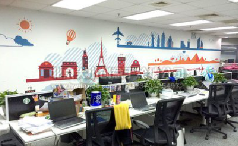 孝感教你设计办公室墙绘的方法。