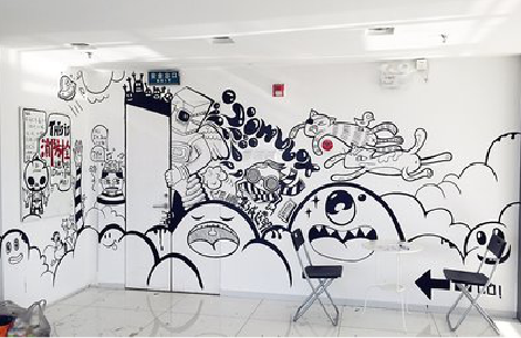 孝感手绘墙并非传统涂鸦。